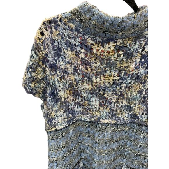 NWT St. John Blue Tweed Knit Sleeveless Dress M Mohair Alpaca Metallic $1295 - Picture 6 of 15